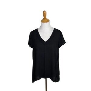 Jack BB Dakota Anthropologie Split Back Crepe Pullover Blouse Top Small